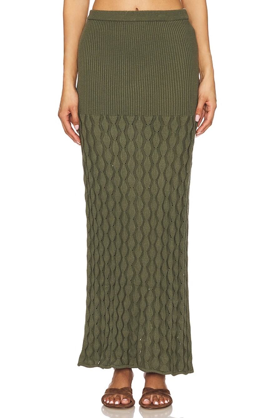 Agua Bendita Knit Sage Theodora Skirt Size L